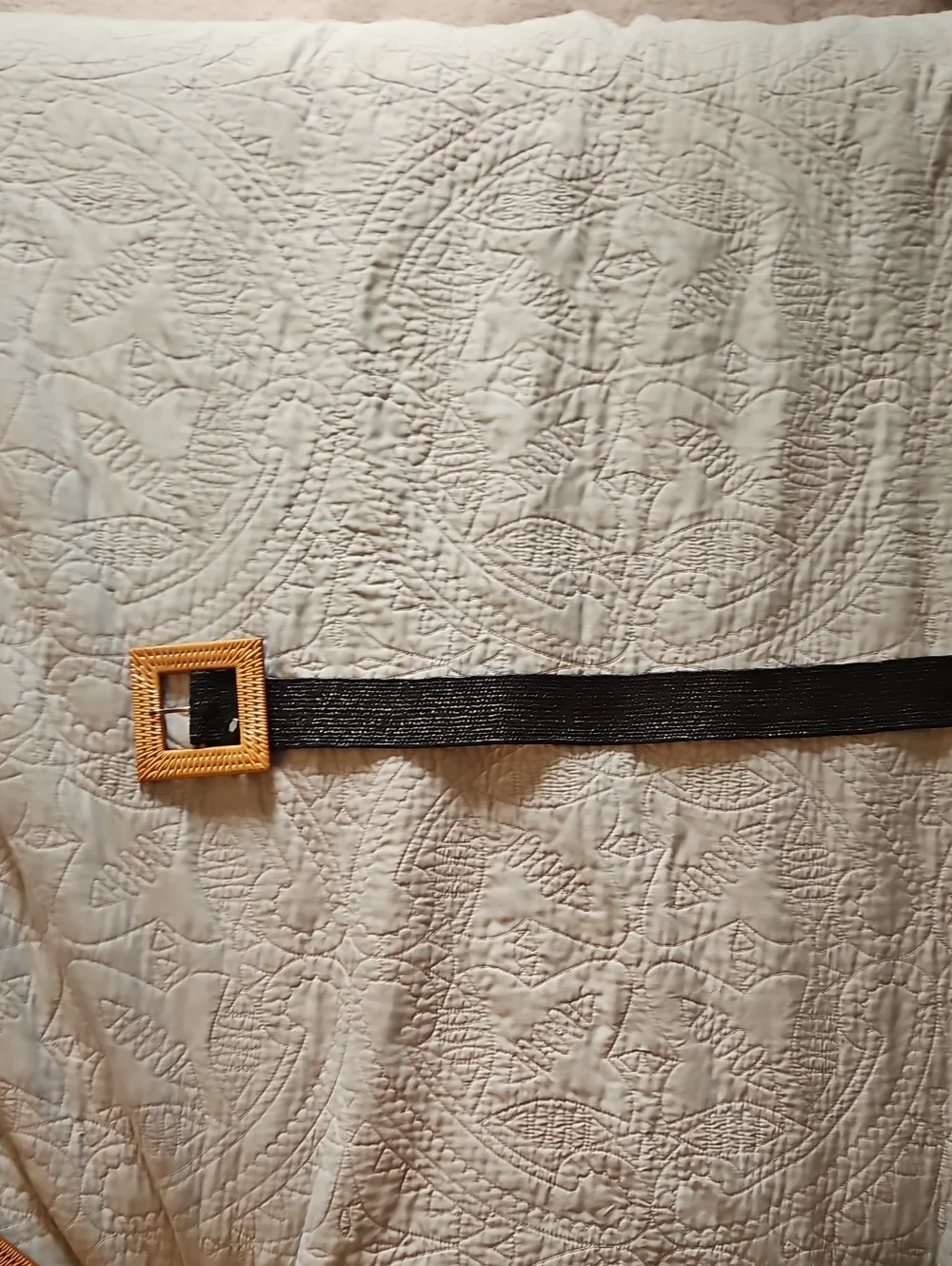 Source Unknown Black Belt with Gold Square Buckle